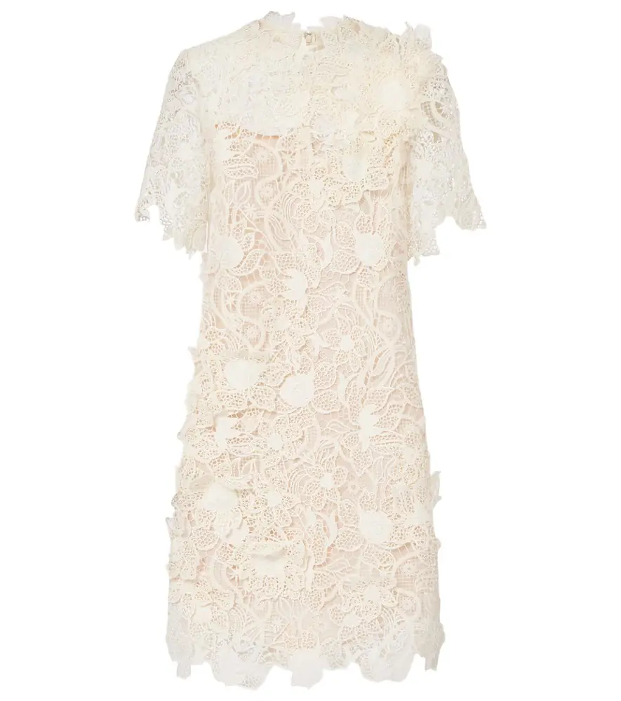 Oscar de la Renta Floral lace minidress