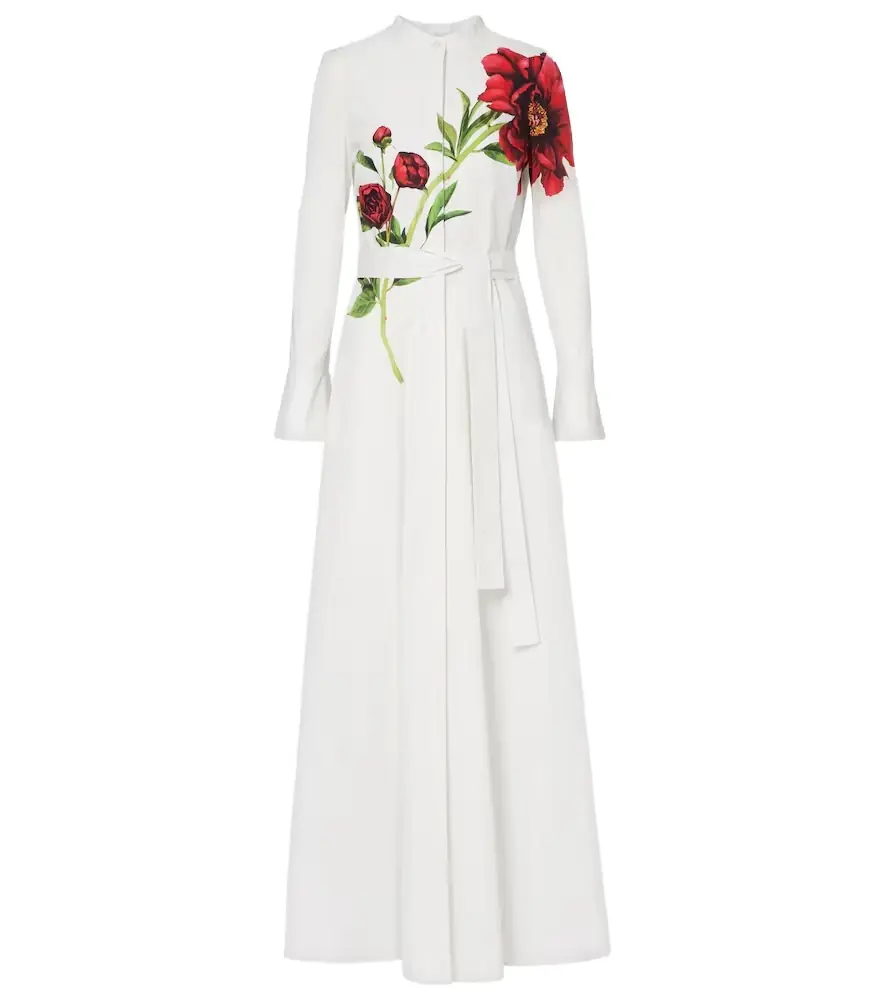 Oscar de la Renta Peony cotton-blend poplin maxi dress