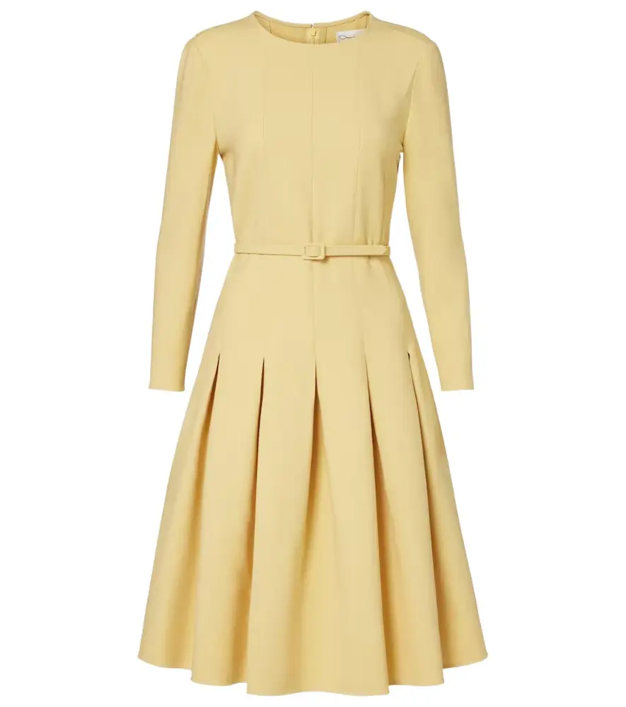 Oscar de la Renta Pleated crêpe midi dress