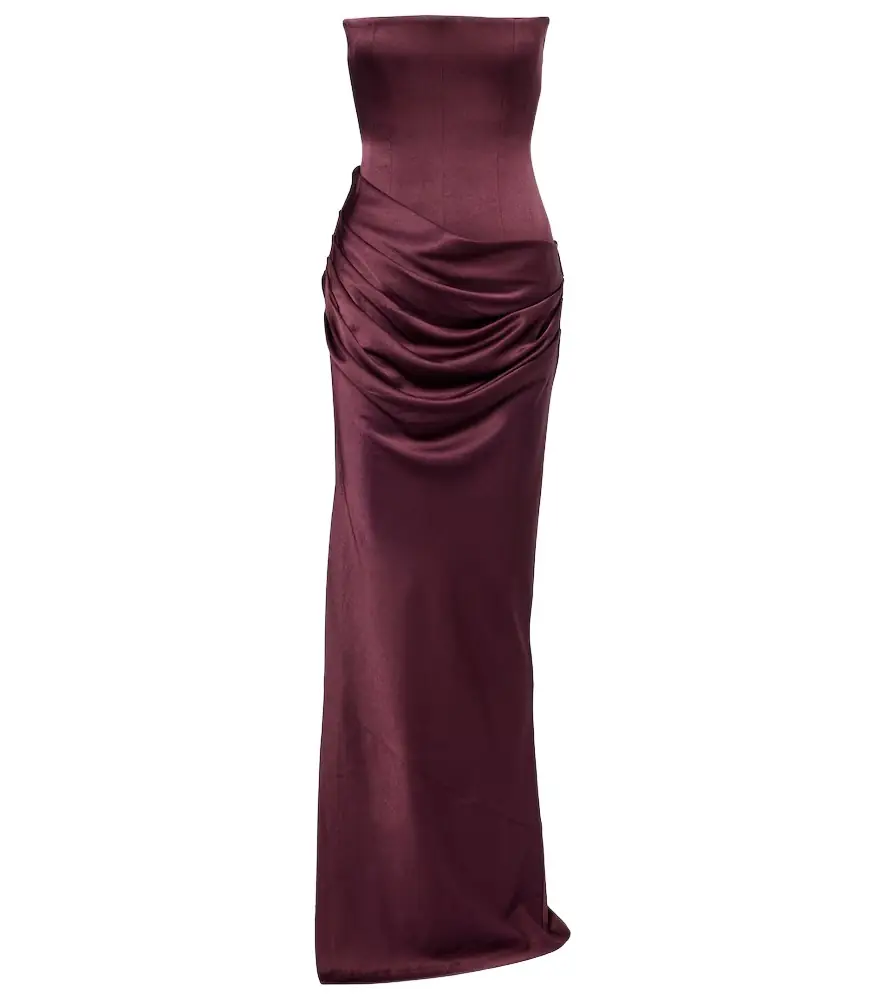 Alex Perry Draped crêpe satin corset gown