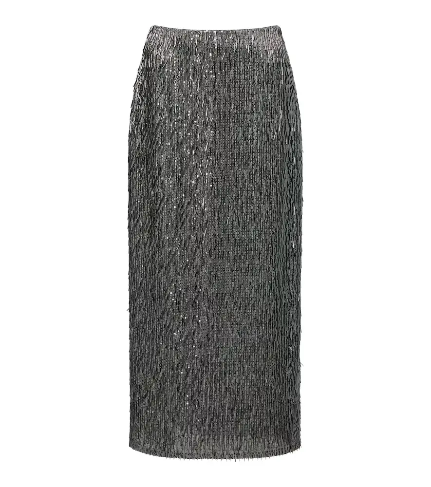 Erdem Sequined high-rise pencil skirt