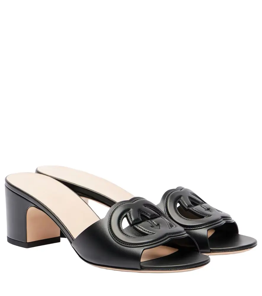 Gucci Interlocking G leather mules