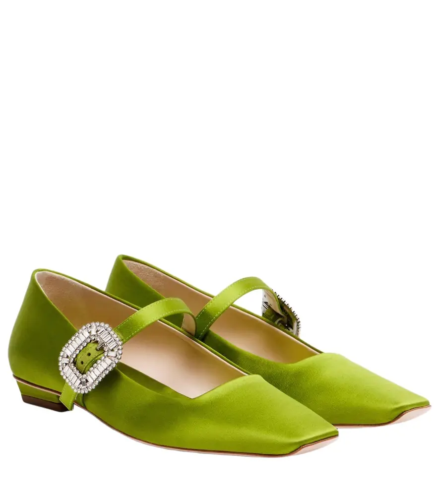 Roger Vivier Belle Vivier 25 satin Mary Jane flats