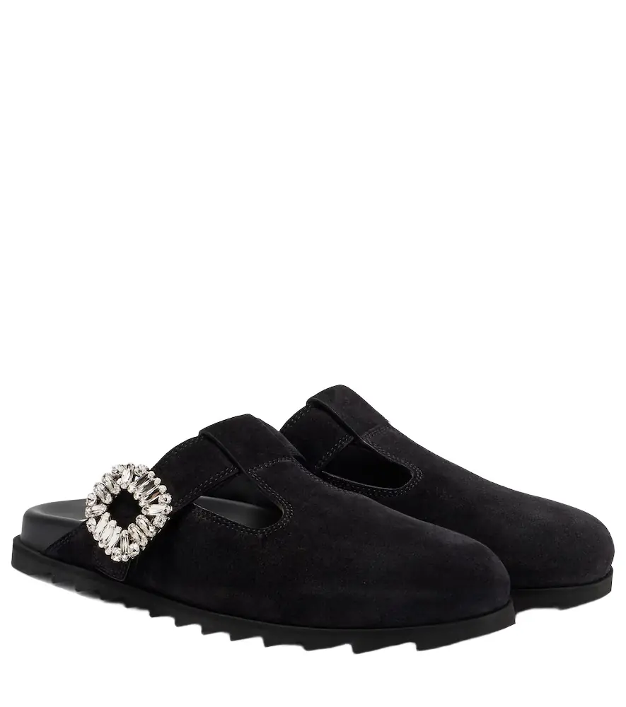Roger Vivier Slidy Viv' suede mules