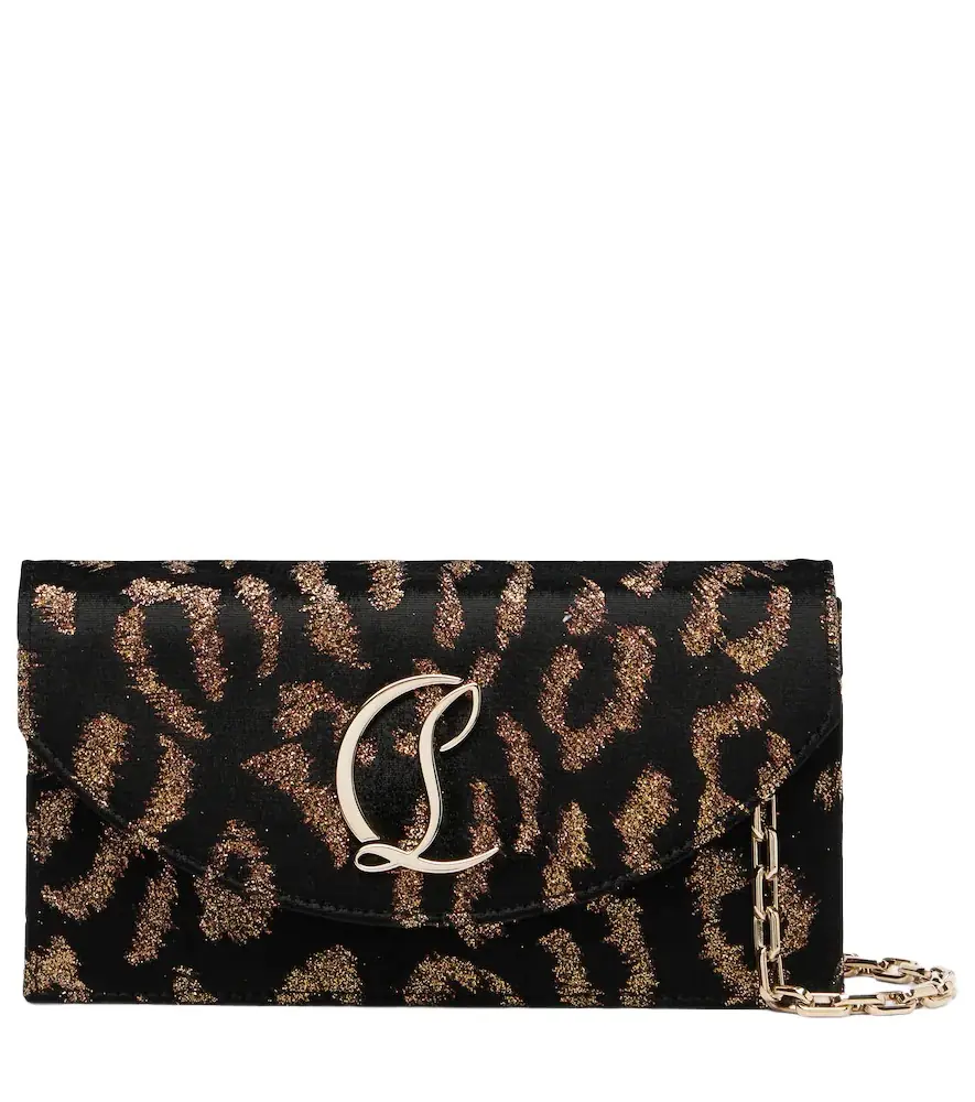 Christian Louboutin Leopard-print velvet clutch