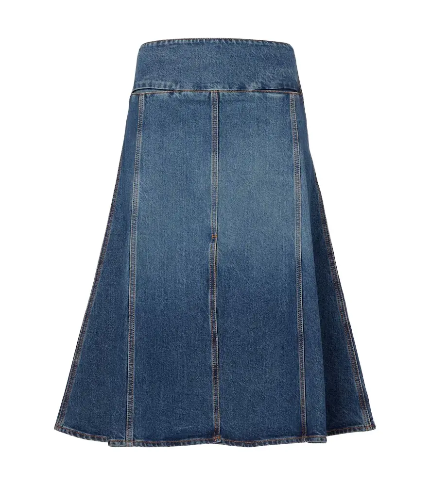 Alaia Alaïa Mid-rise denim midi skirt