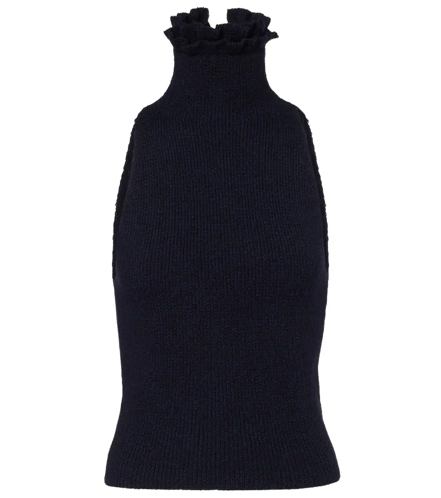 Alaia Alaïa Wool and silk-blend turtleneck top