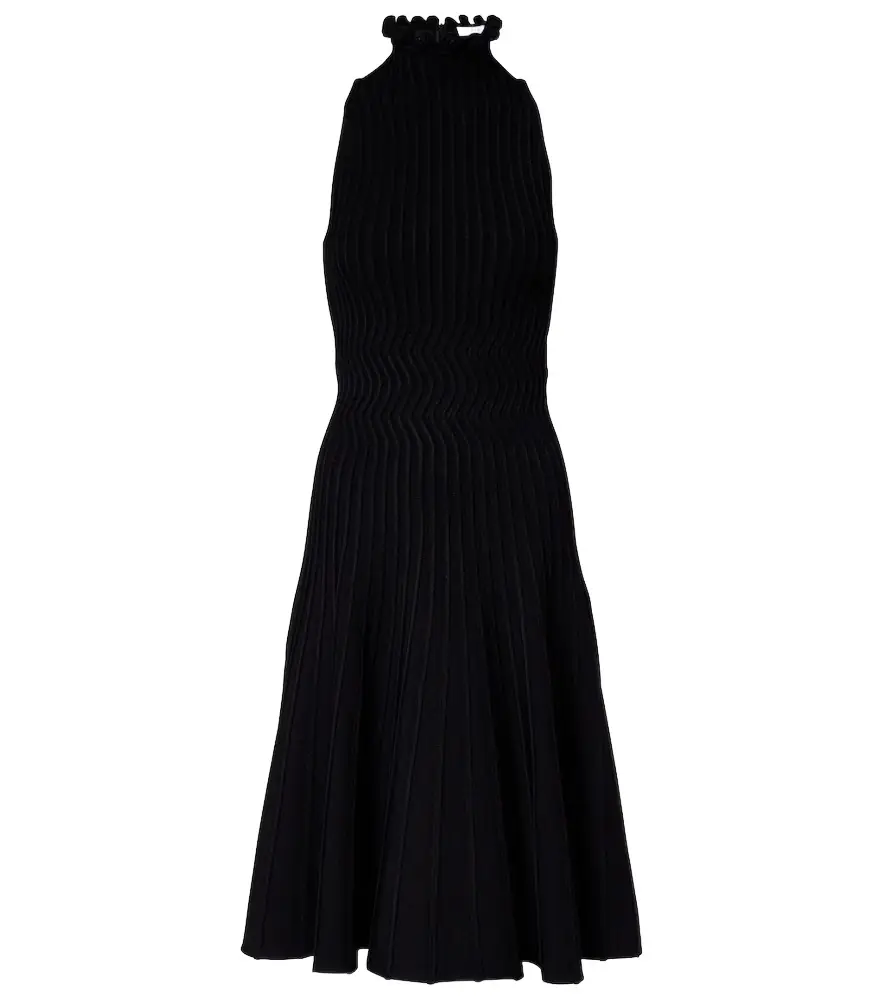Alaia Alaïa Ribbed-knit turtleneck midi dress