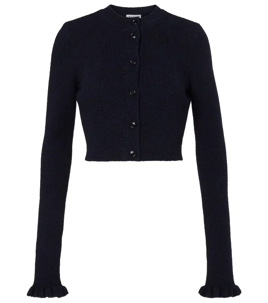 Alaia Alaïa Cropped wool and silk-blend cardigan