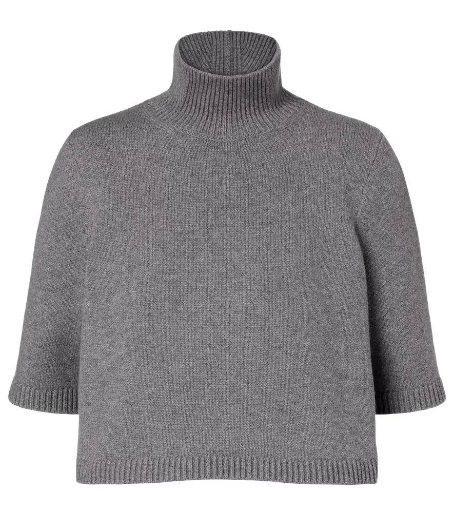 Alaia Alaïa Cropped cashmere-blend turtleneck top