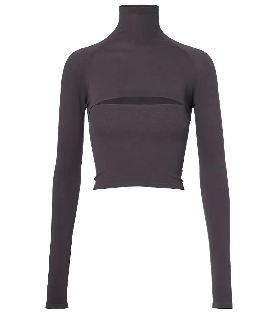 Alaia Alaïa Second-Skin cropped cutout top