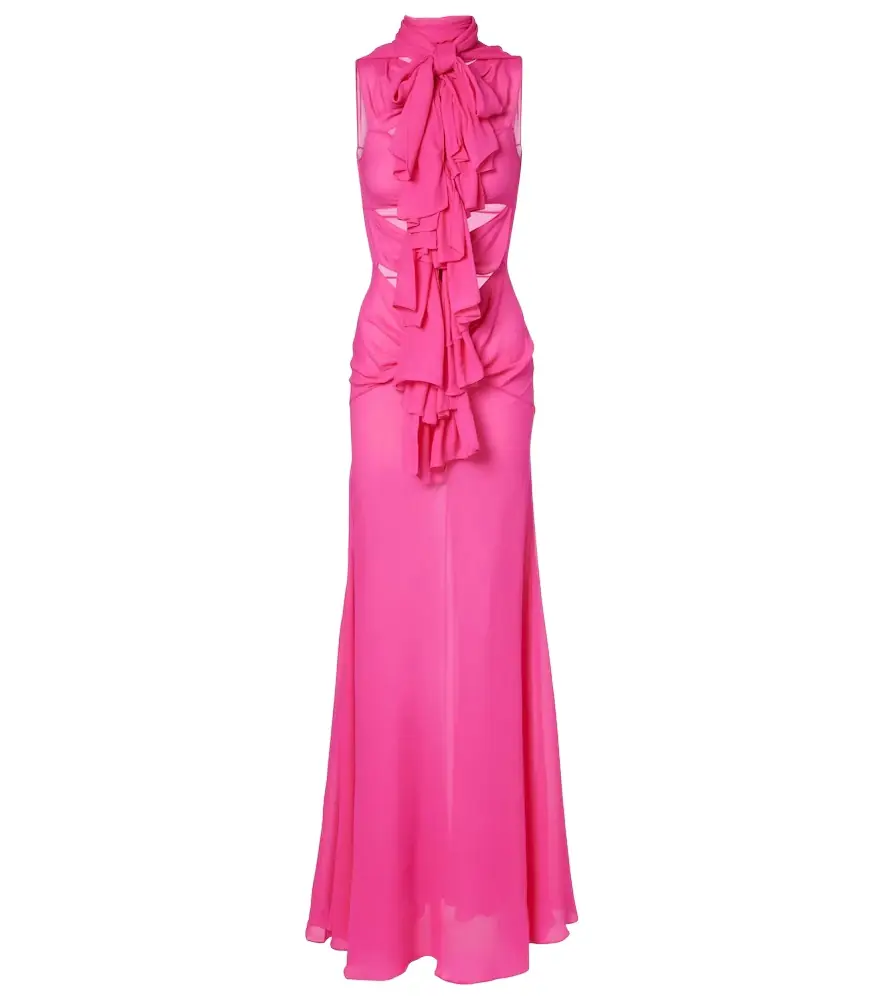 Alaia Alaïa Cutout ruffled jersey gown