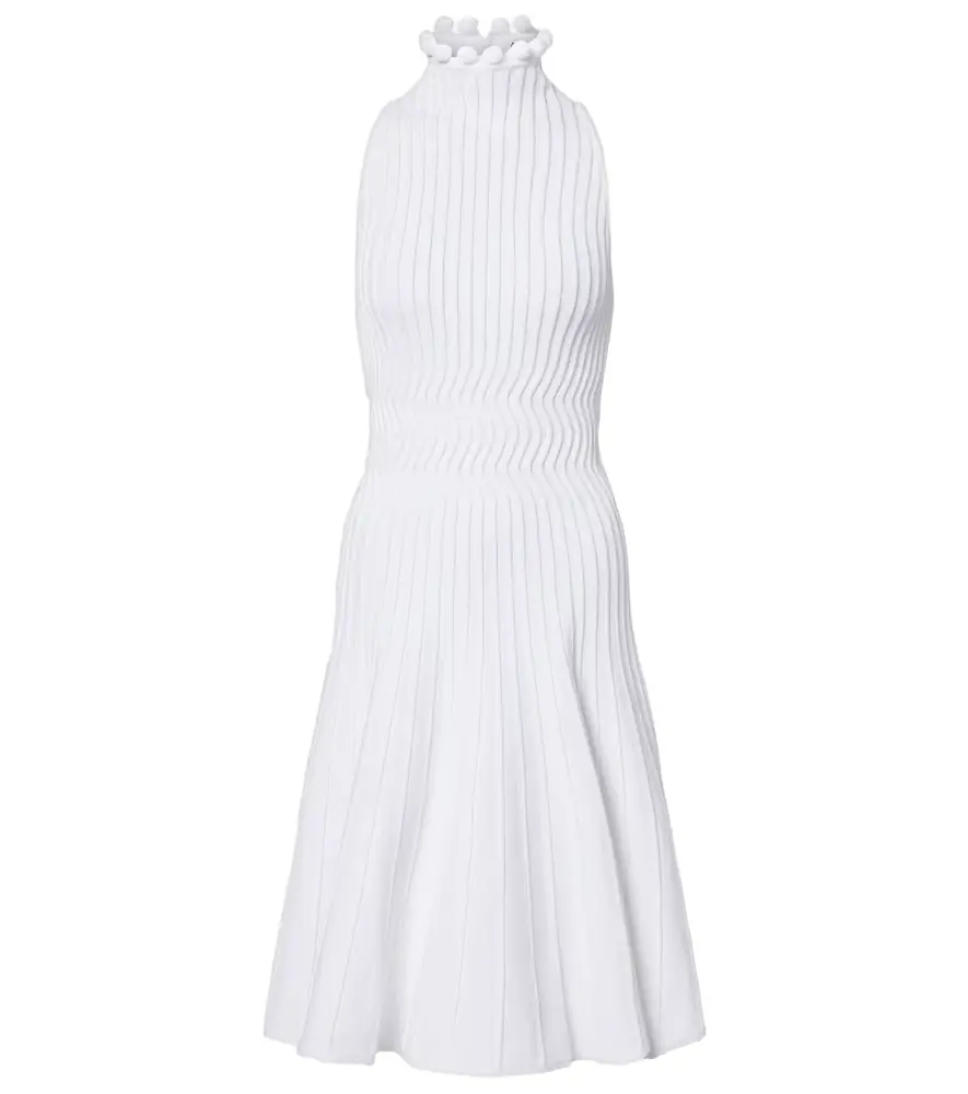 Alaia Alaïa Ribbed-knit turtleneck midi dress