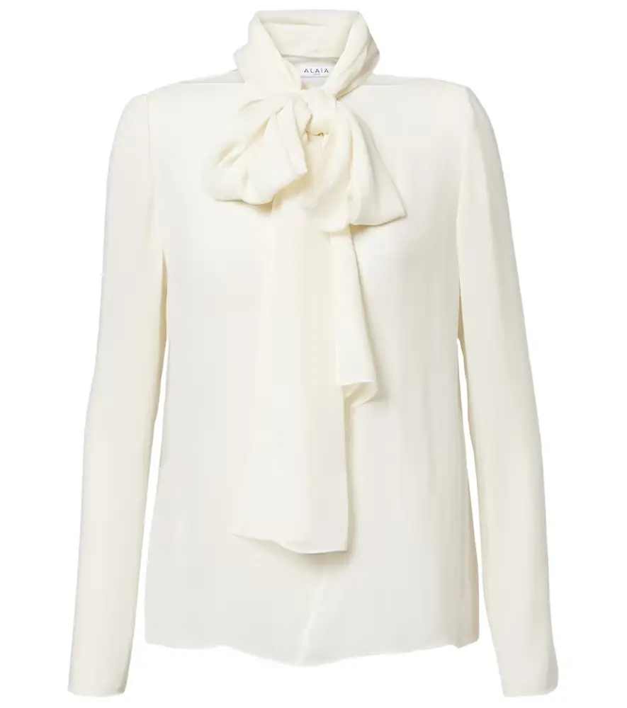 Alaia Alaïa Sheer tie-neck blouse