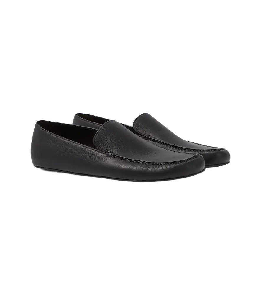 The Row Leo leather loafers