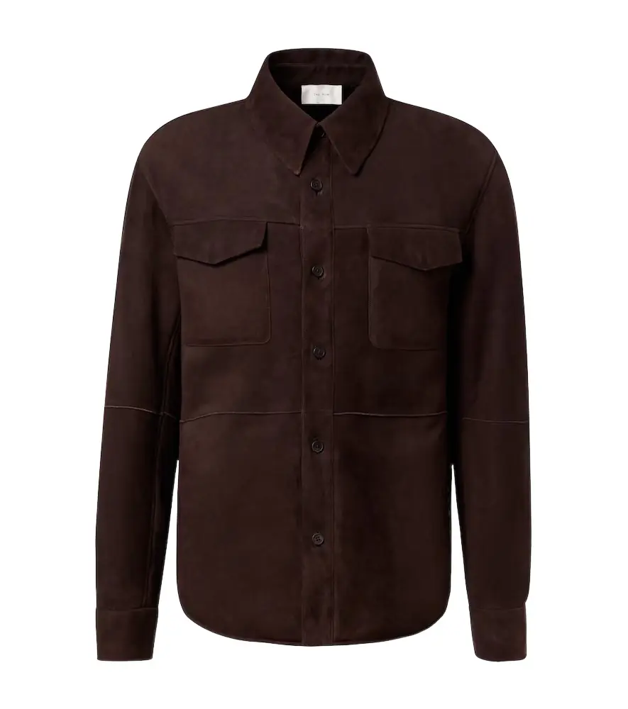 The Row Bento shearling-lined suede jacket