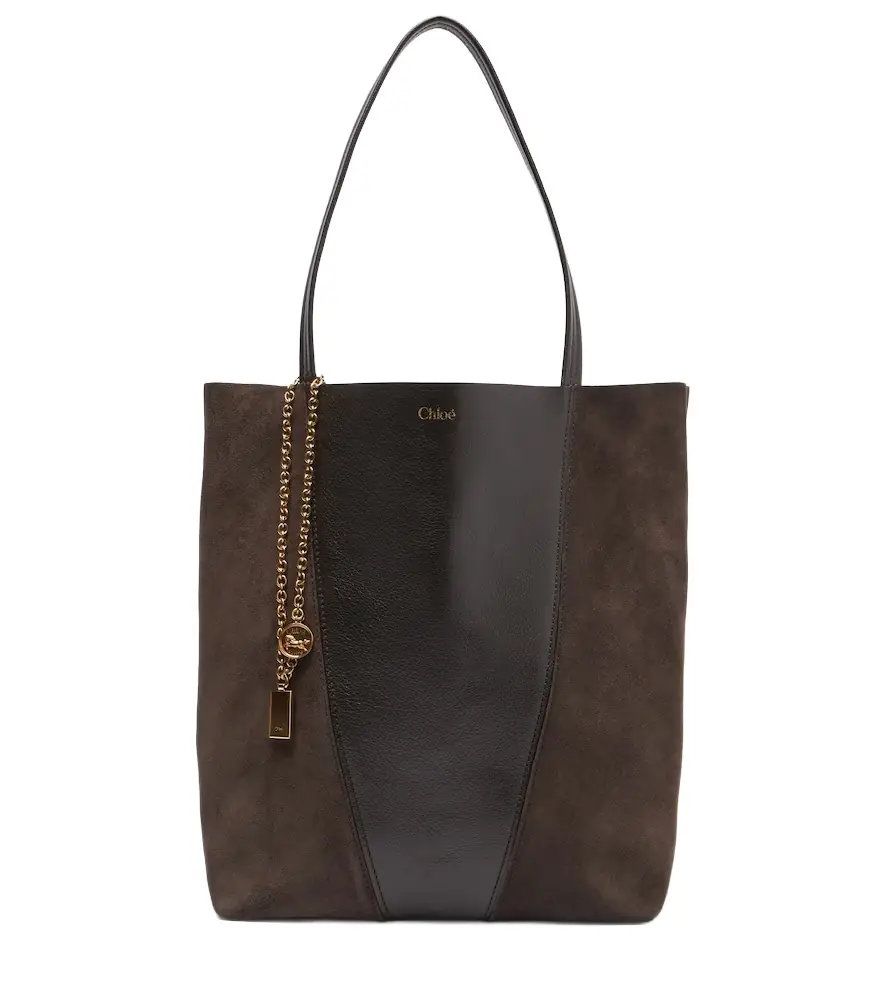Chloe Chloé Chloé Spin leather and suede tote bag