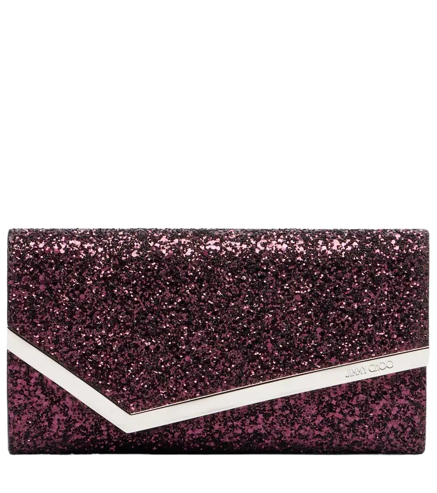 Jimmy Choo Emmie glitter clutch