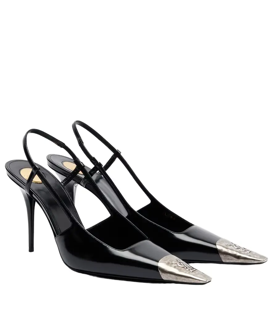 Saint Laurent Jeanne 90 leather slingback pumps