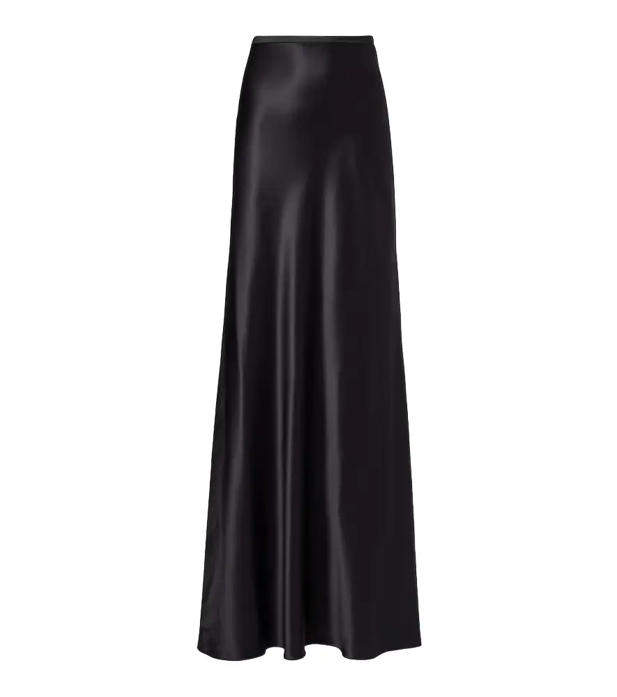 Saint Laurent Pleated silk maxi skirt