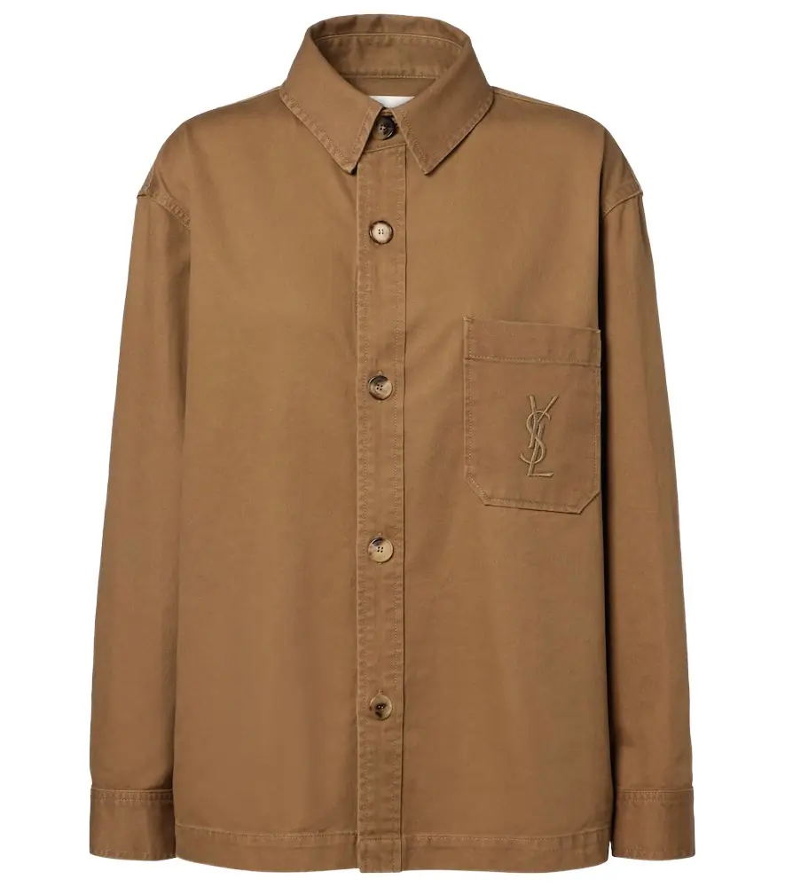 Saint Laurent Cassandre cotton and linen overshirt