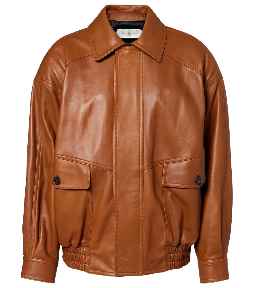 Saint Laurent Oversized leather bomber jacket