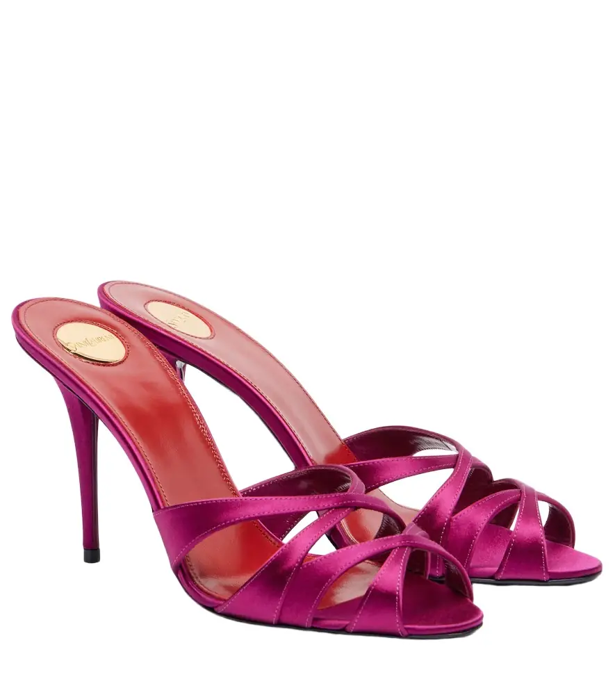 Saint Laurent Chandelle 95 satin crêpe sandals - Women's Shoes