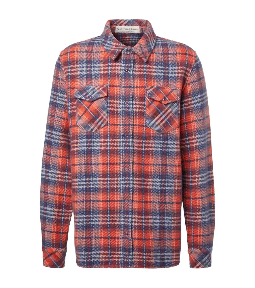 God's True Cashmere Americana cashmere shirt with amethyst