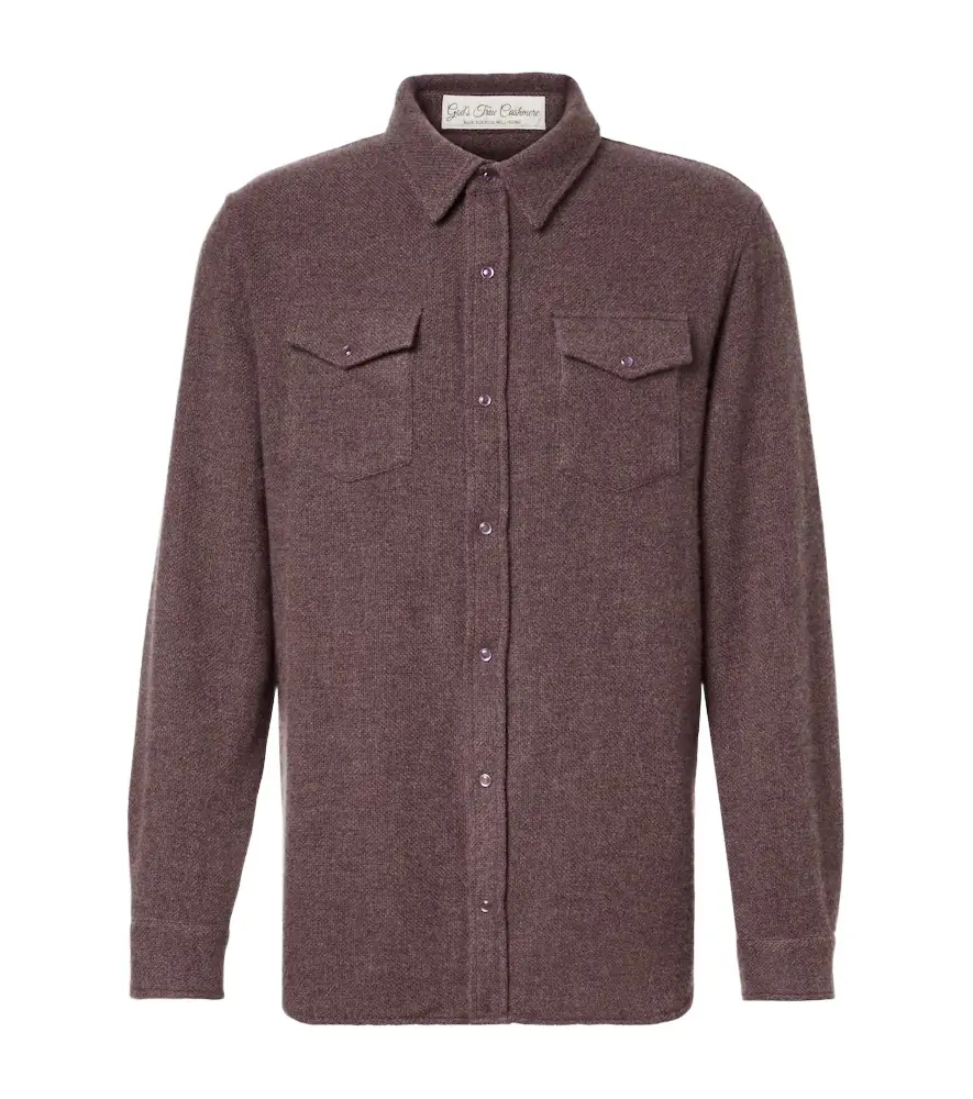 God's True Cashmere Cashmere shirt with amethyst