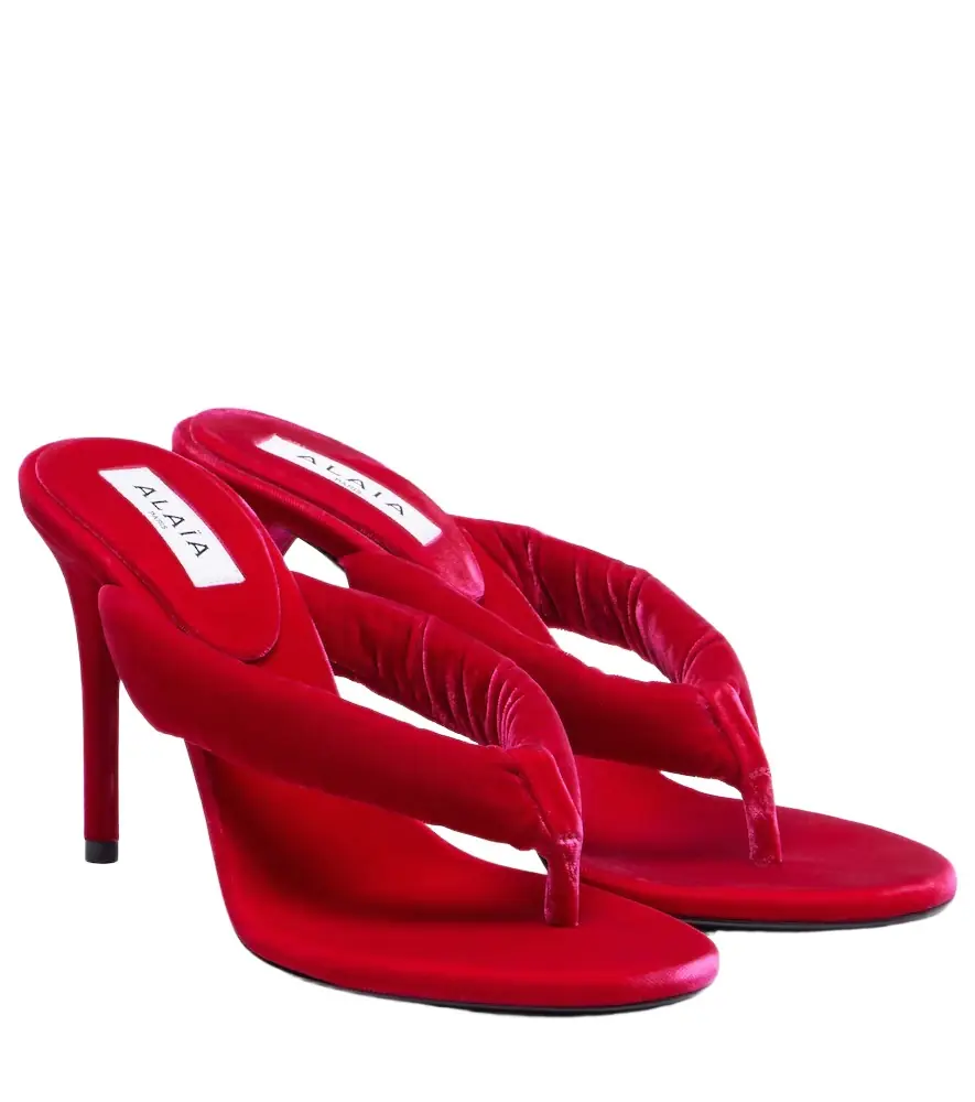 Alaia Alaïa Velvet thong sandals