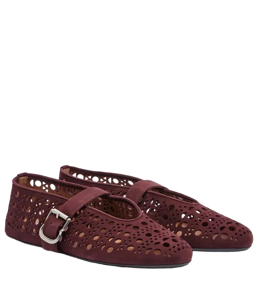 Alaia Alaïa Vienne suede ballet flats