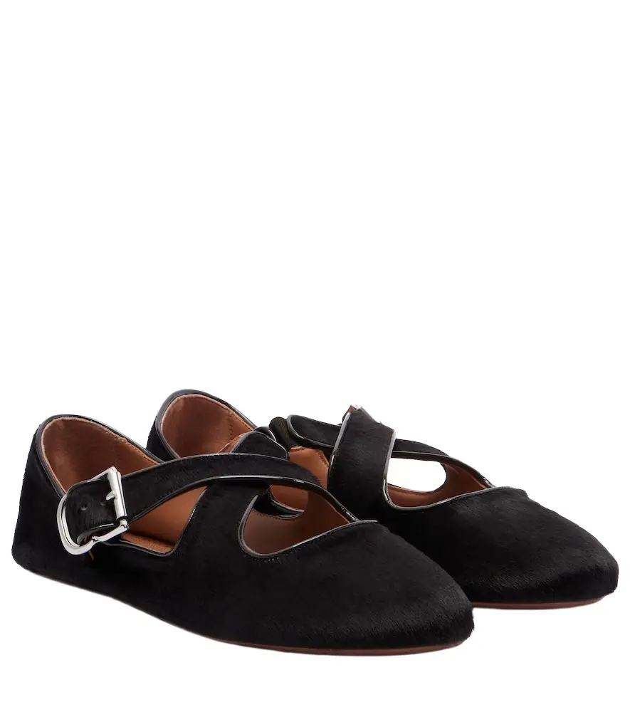 Alaia Alaïa Calf hair ballet flats