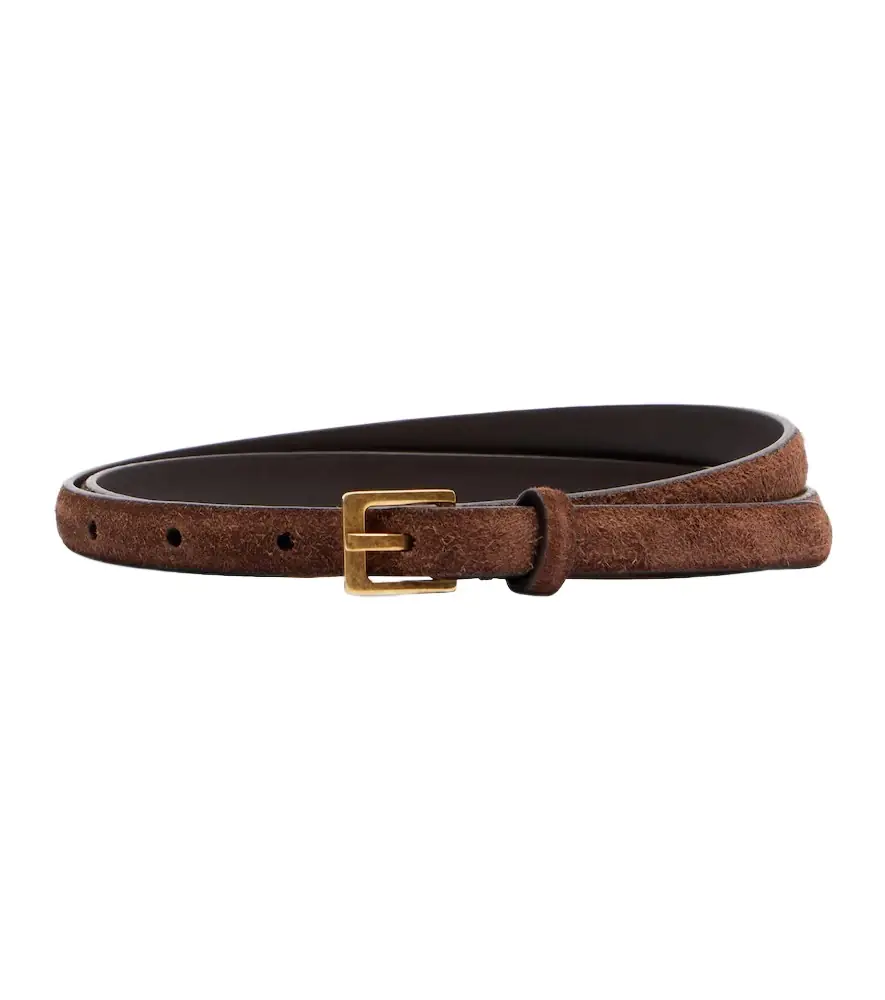 The Row City suede belt