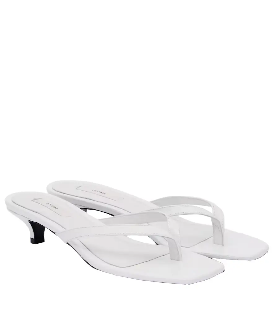 Toteme Croc-effect leather thong sandals