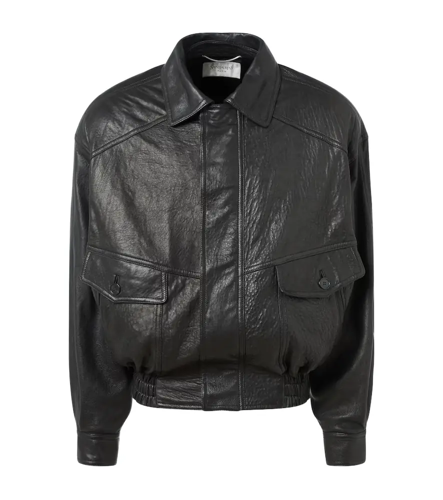 Saint Laurent Leather bomber jacket