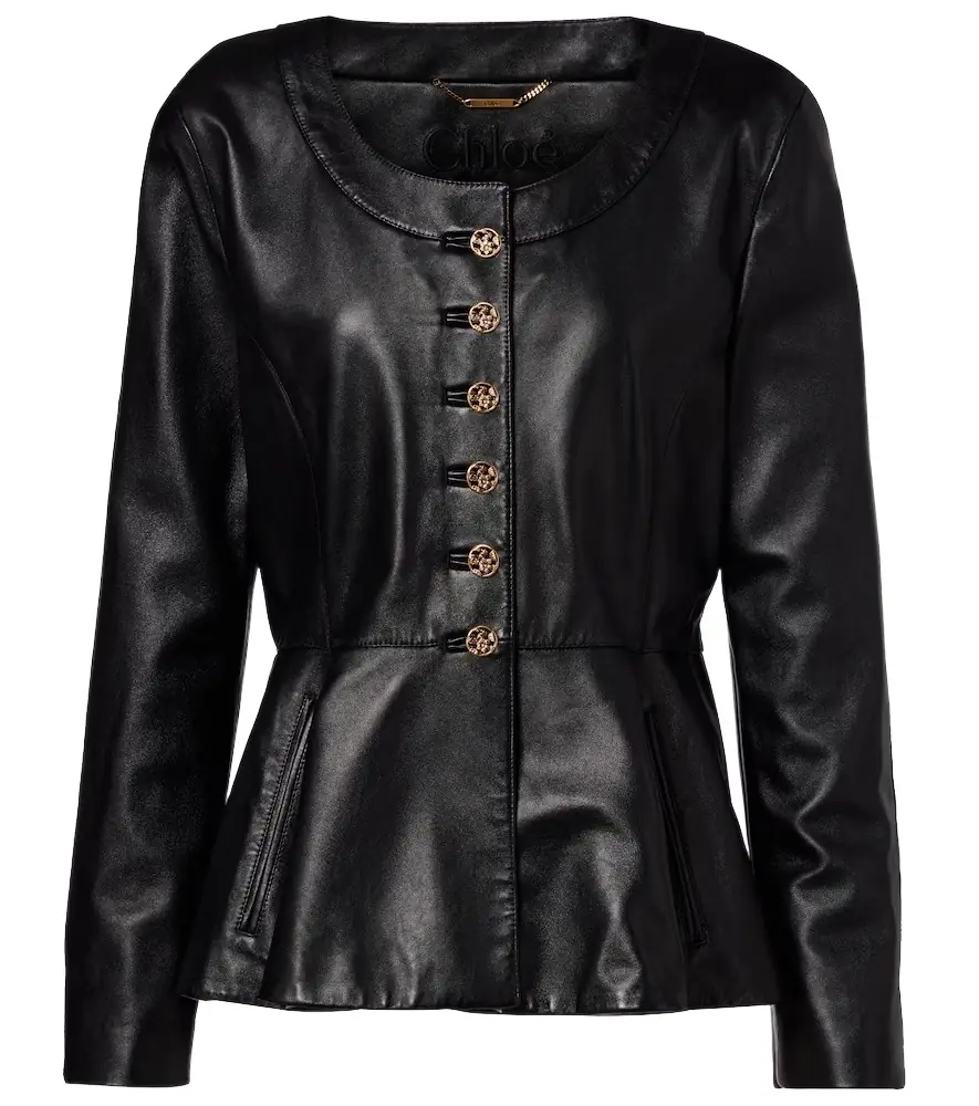 Chloe Chloé Peplum leather jacket
