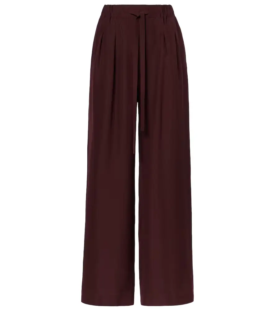Loewe Pleated silk straight pants