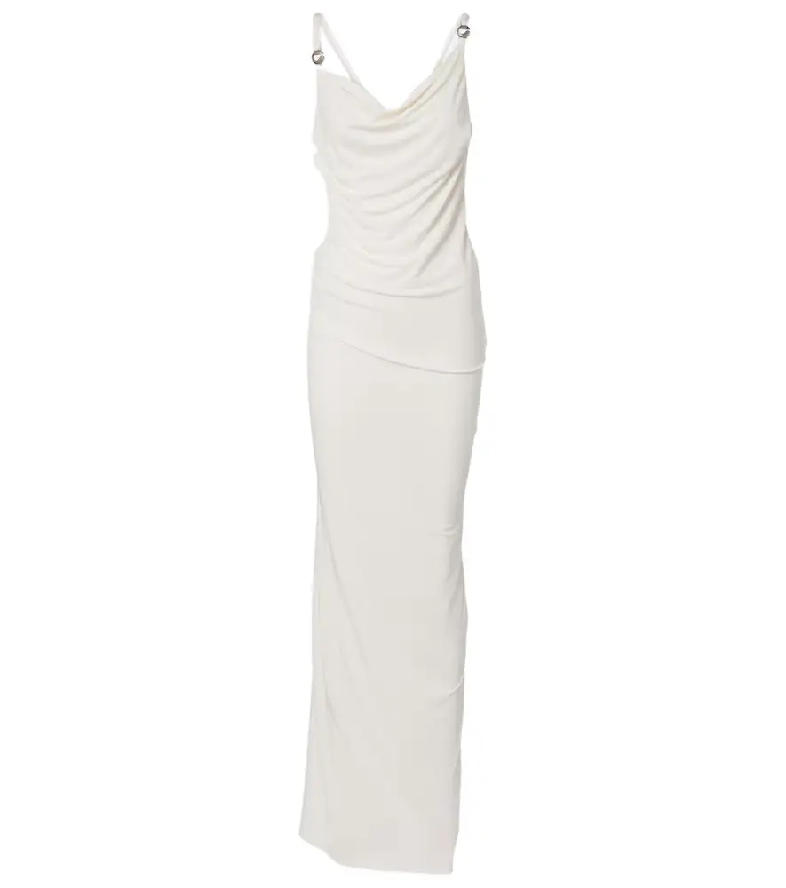 Coperni Draped open-back jersey maxi dress