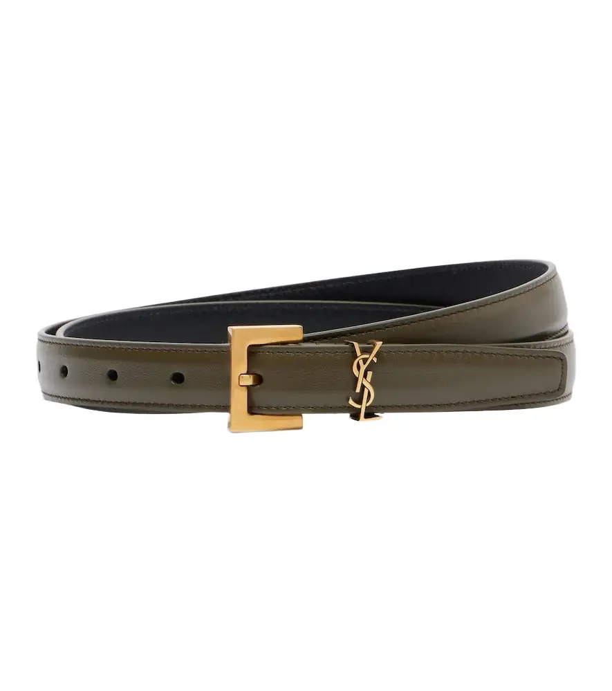 Saint Laurent Cassandre leather belt