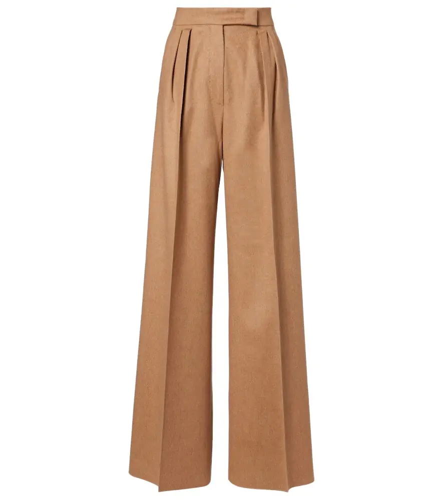 Max Mara Ori pleated camel hair wide-leg pants
