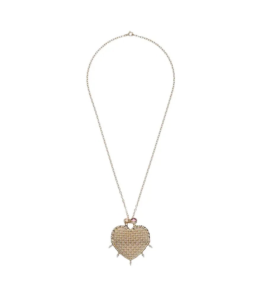 Yvonne Leon Yvonne Léon Minaudière Maxi 18kt and 9kt gold pendant necklace with diamonds and tourmaline