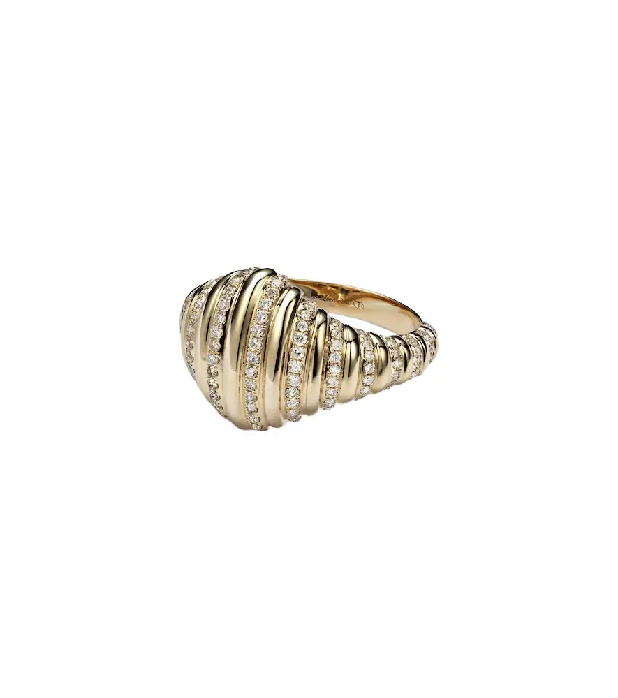 Yvonne Leon Yvonne Léon 9kt gold ring with diamonds