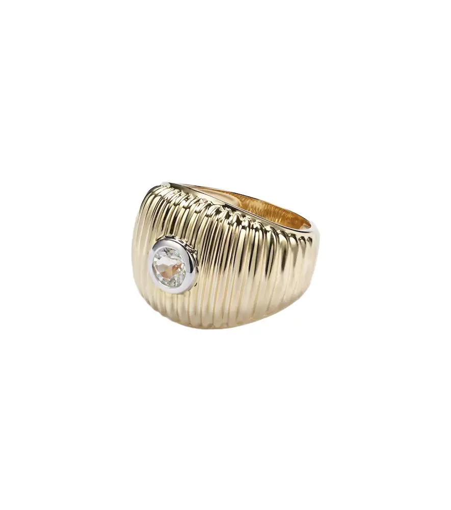 Yvonne Leon Yvonne Léon Berlingot Maxi 9kt gold ring with topaz