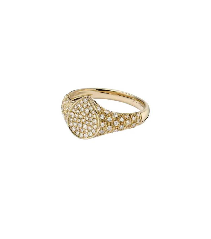 Yvonne Leon Yvonne Léon Mini 9kt gold ring with diamonds