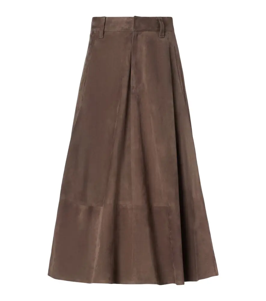 Brunello Cucinelli Suede midi skirt