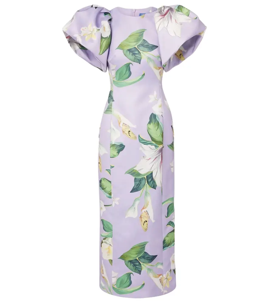 Leo Lin Lucinda floral puff-sleeve maxi dress