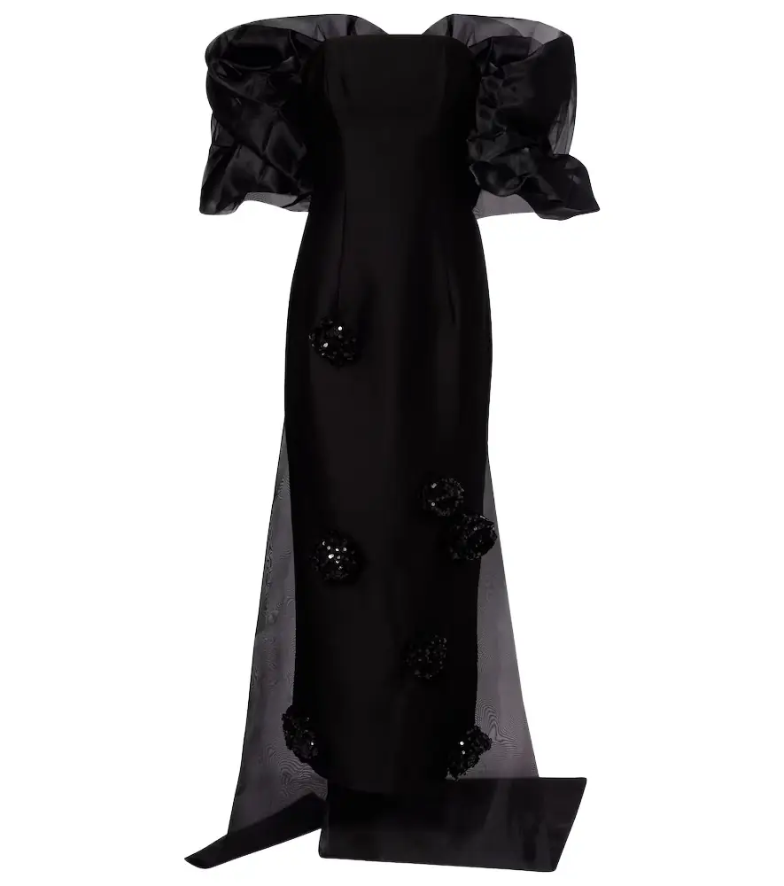 Leo Lin Zayna sequined gown and cape set