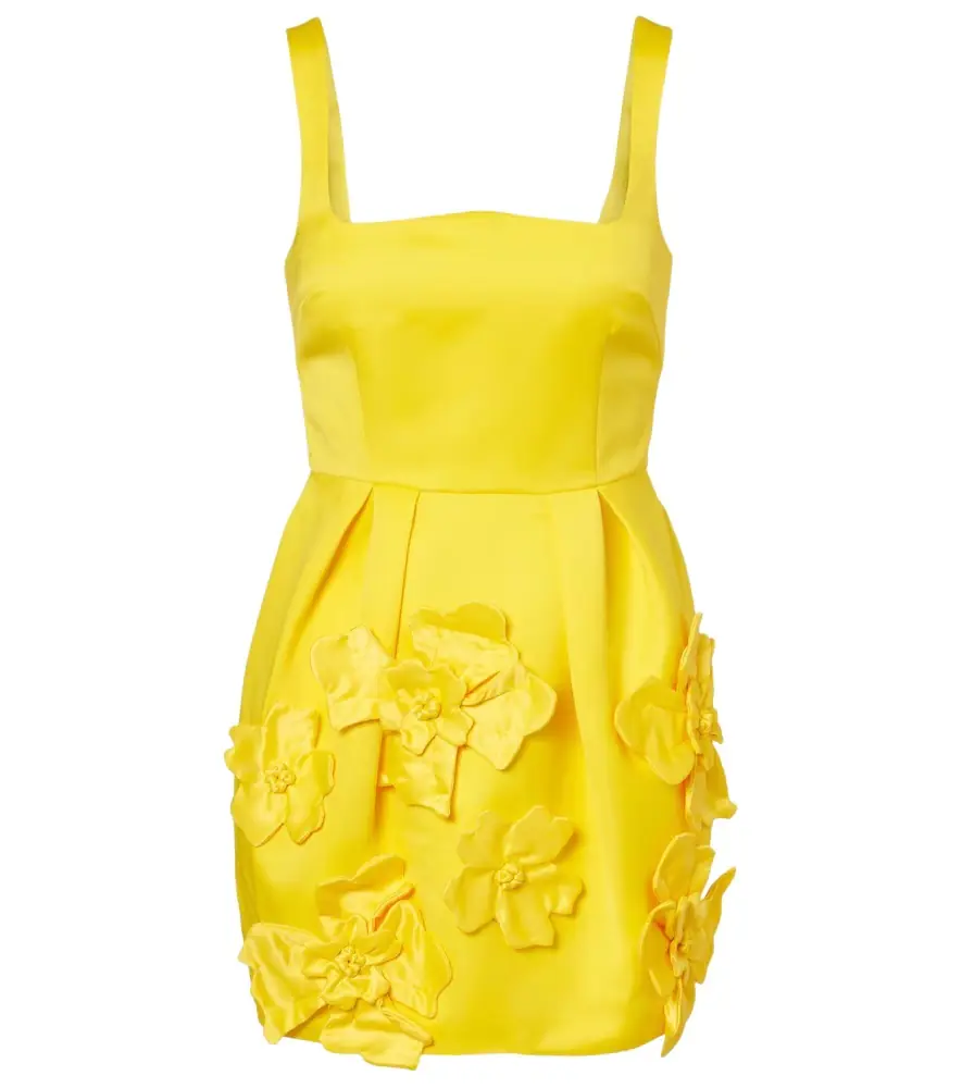 Leo Lin Piper floral-appliqué minidress