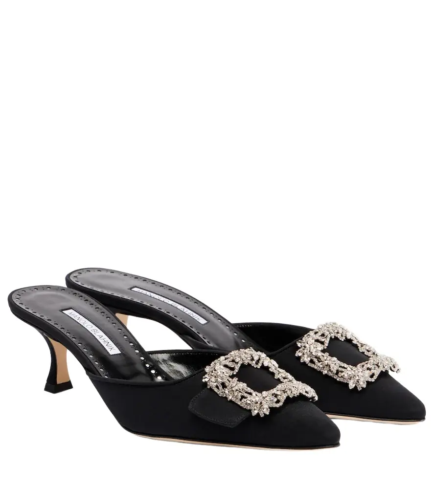 Manolo Blahnik Maysale Jewel 50 crêpe de chine mules