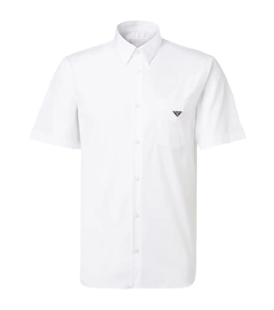 Prada Logo cotton poplin bowling shirt